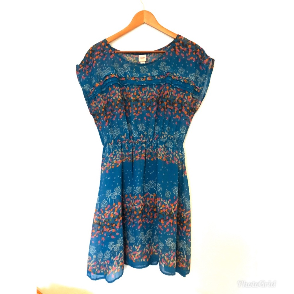 Two piece blue floral dress